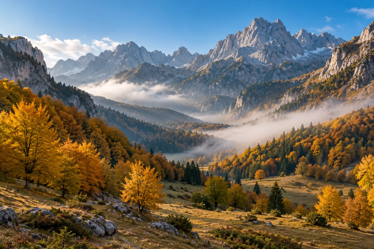 Autumn mountain scenery inspired by Prokletije