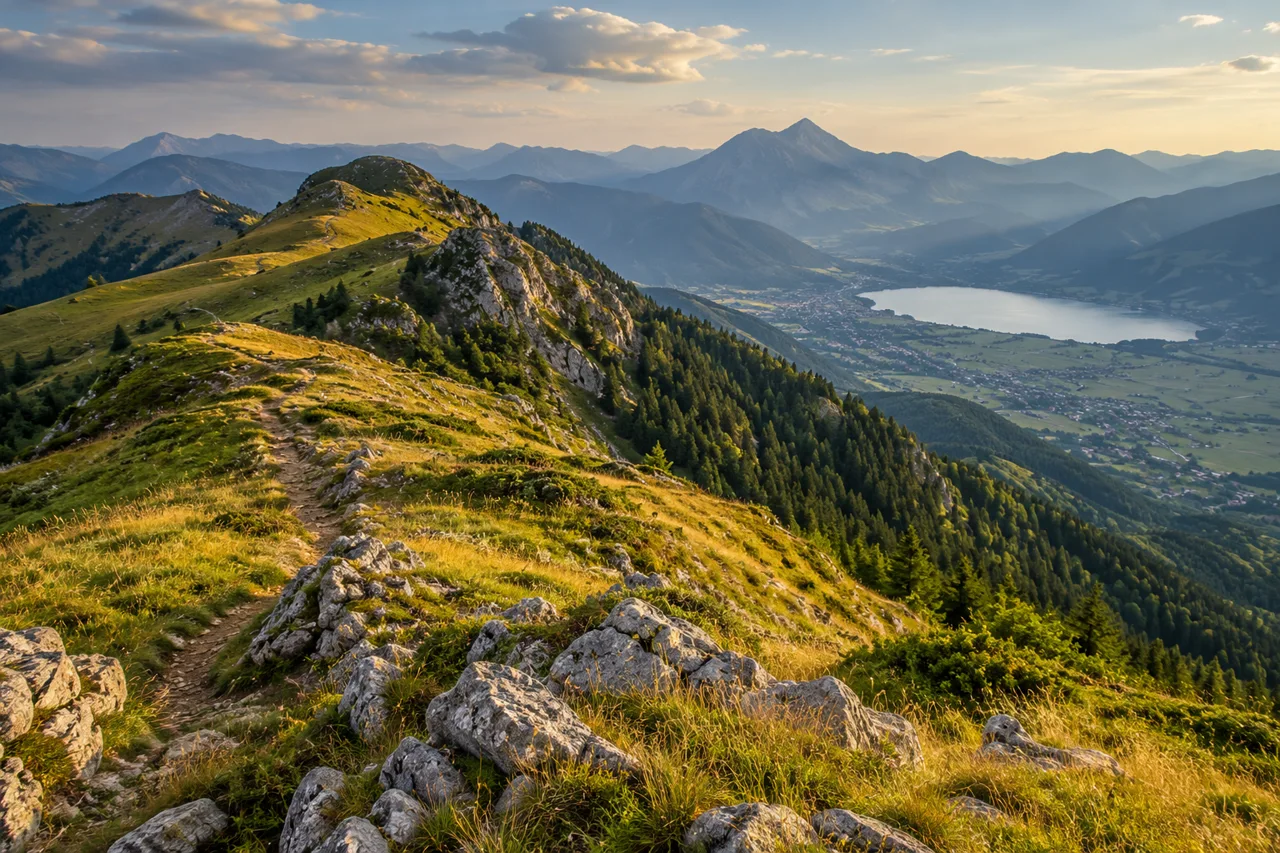 Grassy ridge inspired by Visitor Mountain near Plav